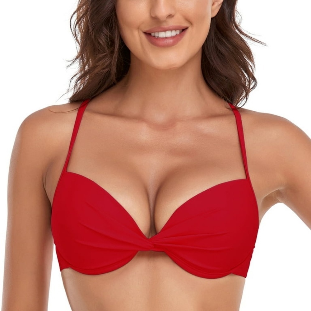 RELLECIGA‎ Women's Strappy Longline Triangle Bikini Top Small New With Tags